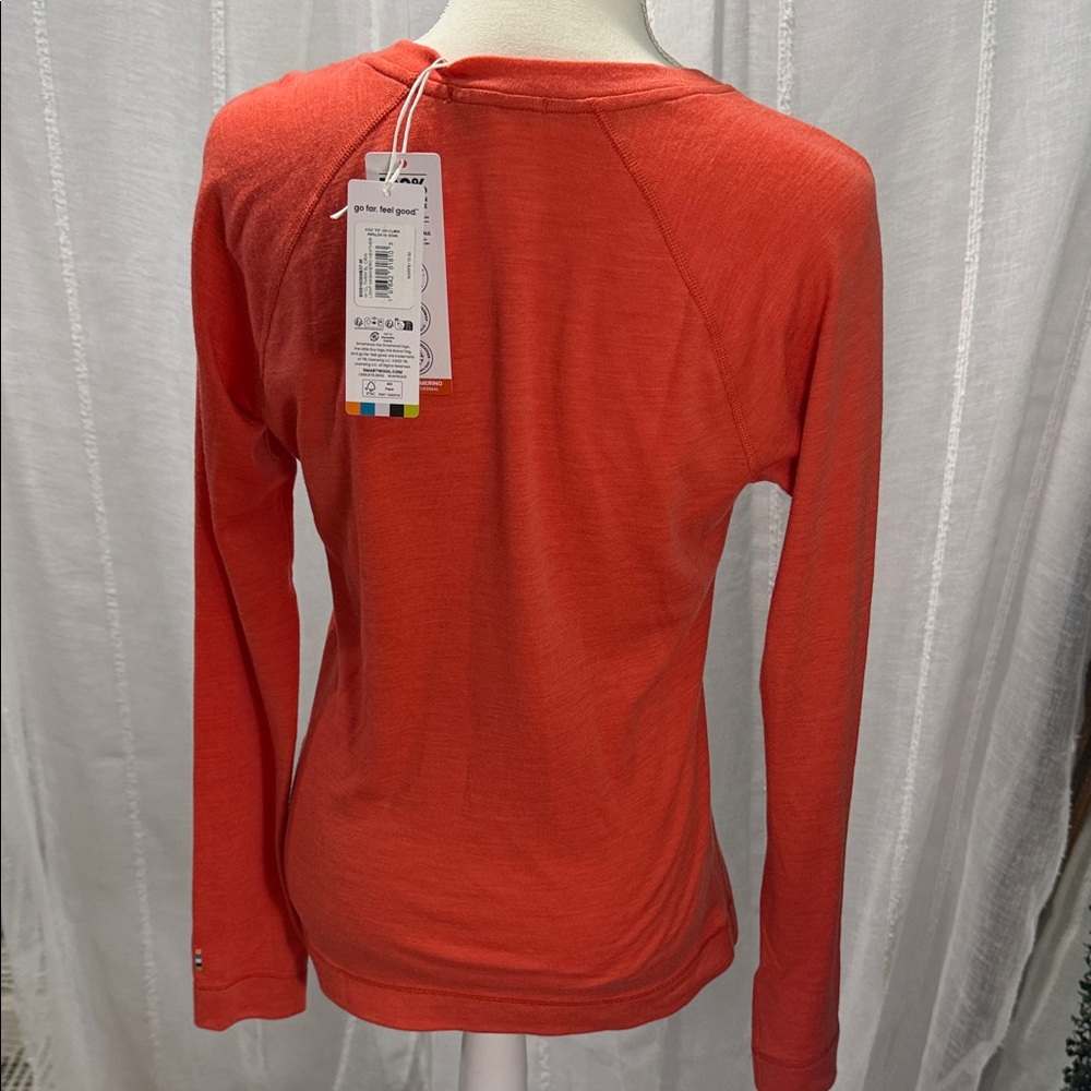 Smartwool Women's Vibrant habanero heather Long Sleeve Tee - Picture 3 of 4